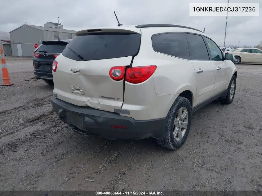 2012 Chevrolet Traverse 2Lt VIN: 1GNKRJED4CJ317236 Lot: 40853664