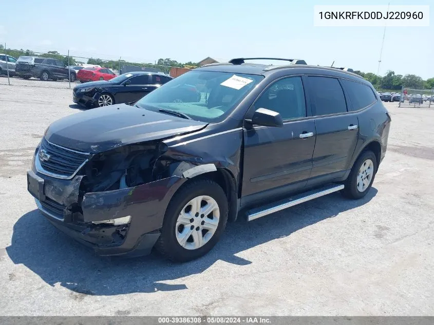 2013 Chevrolet Traverse Ls VIN: 1GNKRFKD0DJ220960 Lot: 39386308