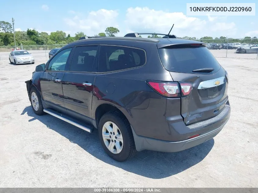 2013 Chevrolet Traverse Ls VIN: 1GNKRFKD0DJ220960 Lot: 39386308