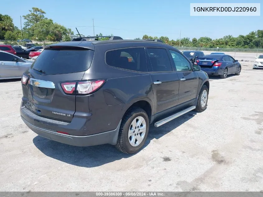 2013 Chevrolet Traverse Ls VIN: 1GNKRFKD0DJ220960 Lot: 39386308