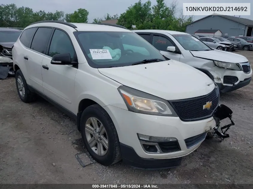 2013 Chevrolet Traverse 1Lt VIN: 1GNKVGKD2DJ214692 Lot: 39417845