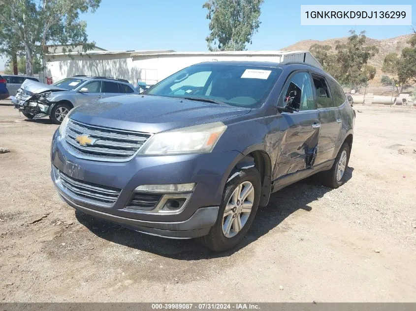 2013 Chevrolet Traverse 1Lt VIN: 1GNKRGKD9DJ136299 Lot: 39989087