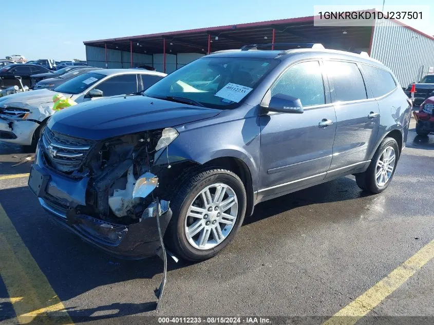 2013 Chevrolet Traverse Lt VIN: 1GNKRGKD1DJ237501 Lot: 40112233