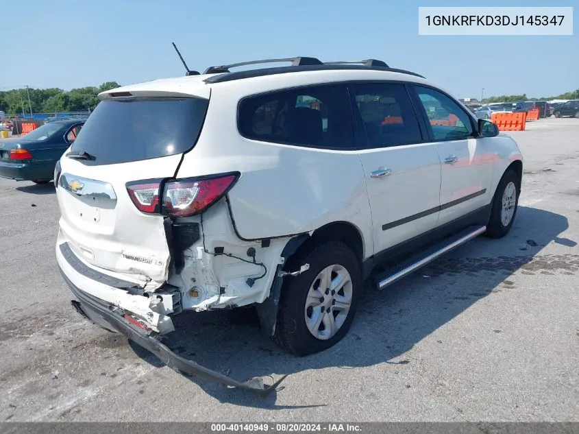 2013 Chevrolet Traverse Ls VIN: 1GNKRFKD3DJ145347 Lot: 40140949