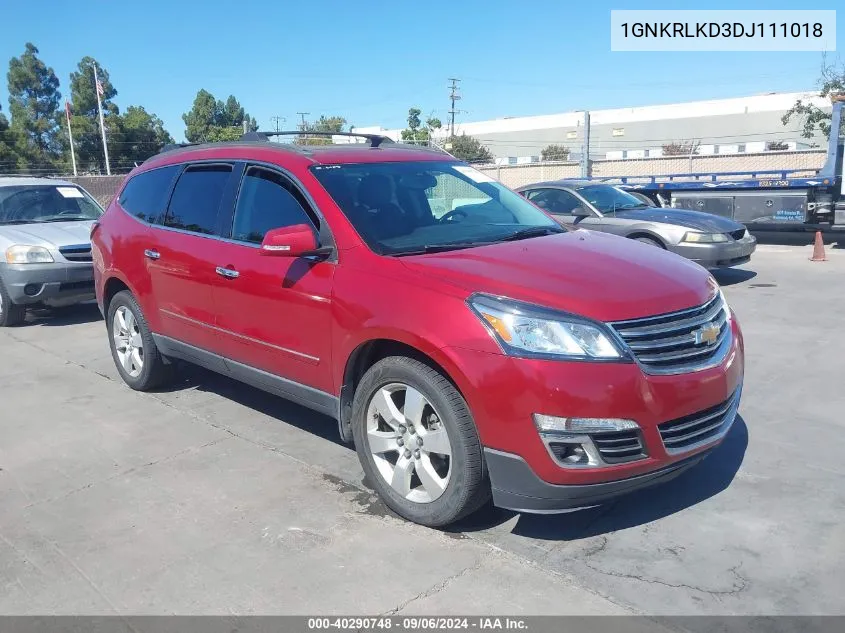 2013 Chevrolet Traverse Ltz VIN: 1GNKRLKD3DJ111018 Lot: 40290748