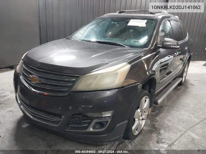 2013 Chevrolet Traverse Ltz VIN: 1GNKRLKD2DJ141062 Lot: 40394602