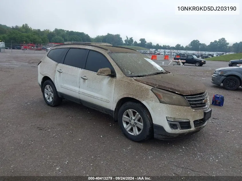 2013 Chevrolet Traverse Lt VIN: 1GNKRGKD5DJ203190 Lot: 40413279