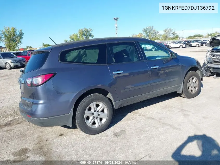 1GNKRFED7DJ136792 2013 Chevrolet Traverse Ls