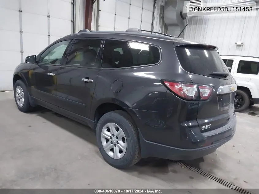 2013 Chevrolet Traverse Ls VIN: 1GNKRFED5DJ151453 Lot: 40610878