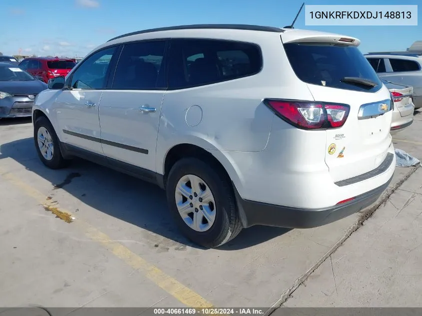 2013 Chevrolet Traverse Ls VIN: 1GNKRFKDXDJ148813 Lot: 40661469