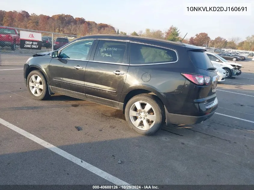 2013 Chevrolet Traverse Ltz VIN: 1GNKVLKD2DJ160691 Lot: 40688126