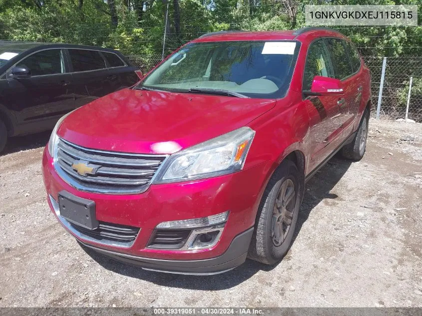 1GNKVGKDXEJ115815 2014 Chevrolet Traverse 1Lt