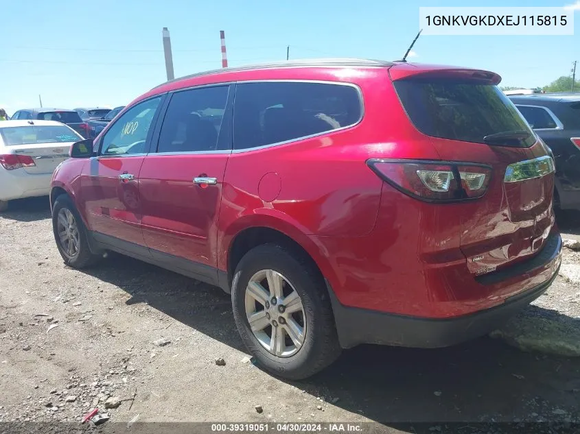 1GNKVGKDXEJ115815 2014 Chevrolet Traverse 1Lt