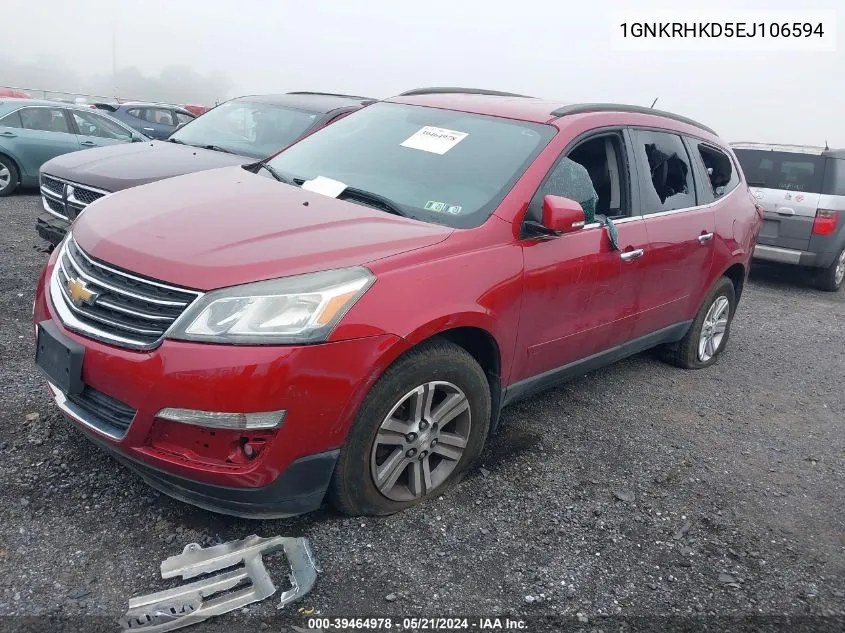 2014 Chevrolet Traverse 2Lt VIN: 1GNKRHKD5EJ106594 Lot: 39464978