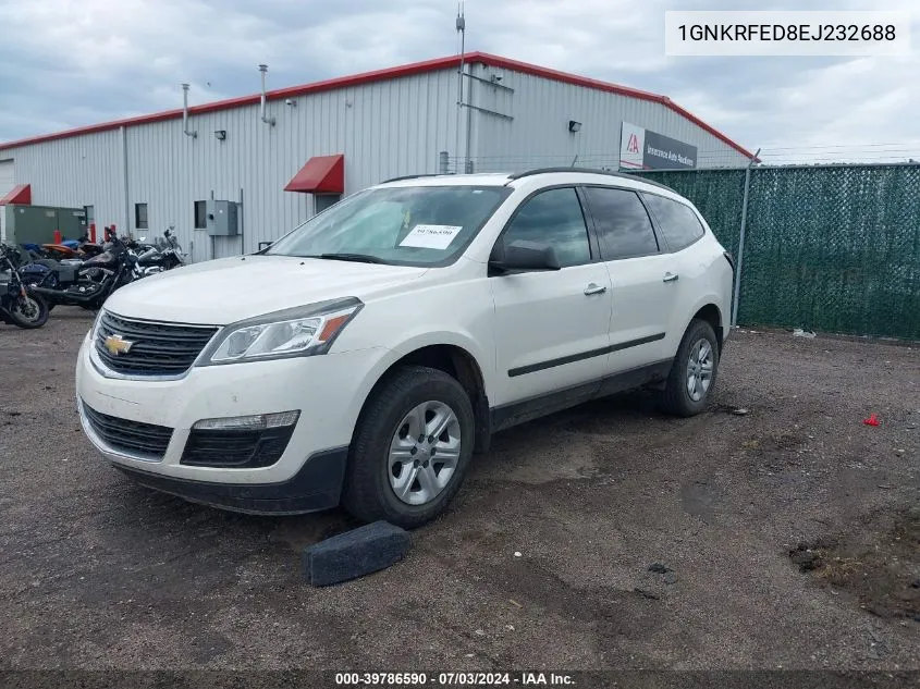 2014 Chevrolet Traverse Ls VIN: 1GNKRFED8EJ232688 Lot: 39786590