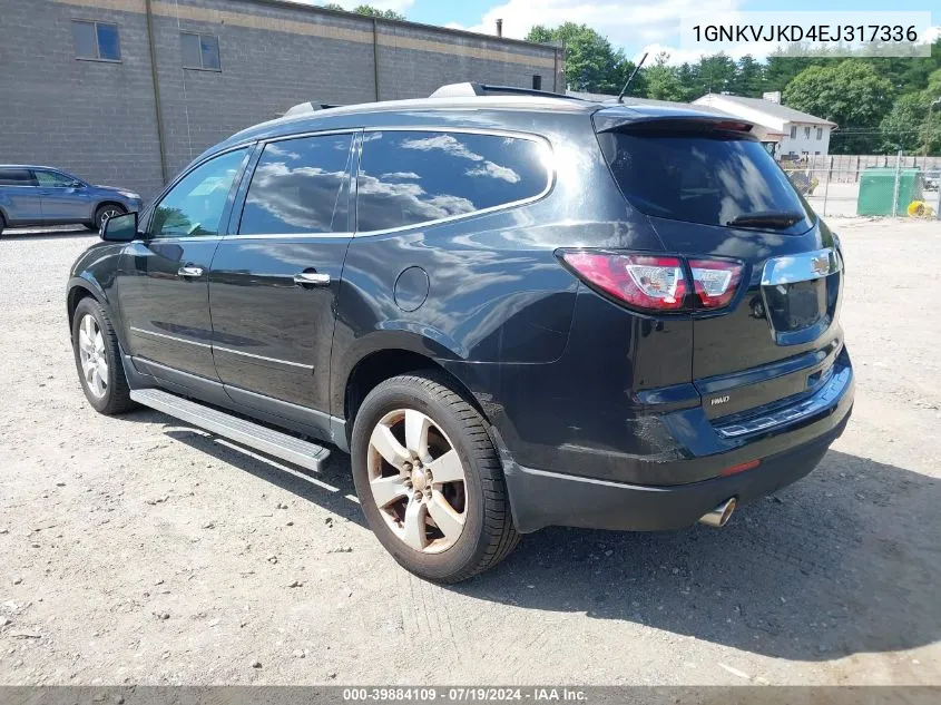 2014 Chevrolet Traverse Ltz VIN: 1GNKVJKD4EJ317336 Lot: 39884109