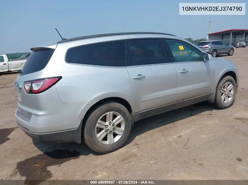 1GNKVHKD2EJ374790 2014 Chevrolet Traverse 2Lt