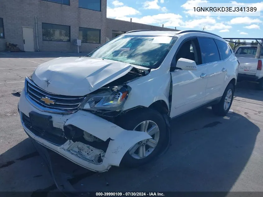 2014 Chevrolet Traverse 1Lt VIN: 1GNKRGKD3EJ341389 Lot: 39990109