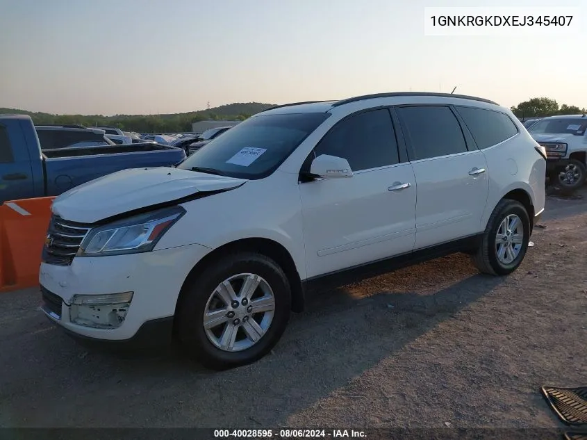 1GNKRGKDXEJ345407 2014 Chevrolet Traverse 1Lt