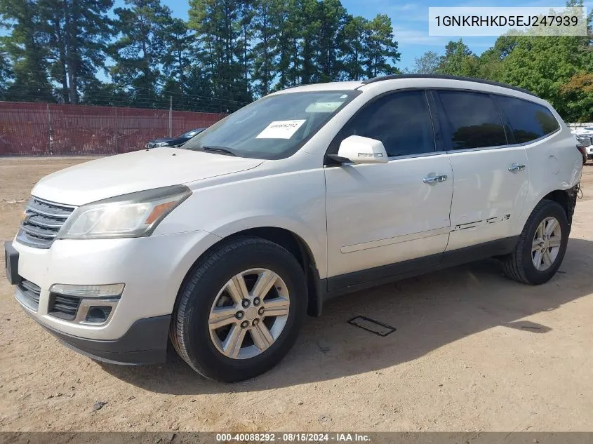 2014 Chevrolet Traverse 2Lt VIN: 1GNKRHKD5EJ247939 Lot: 40088292