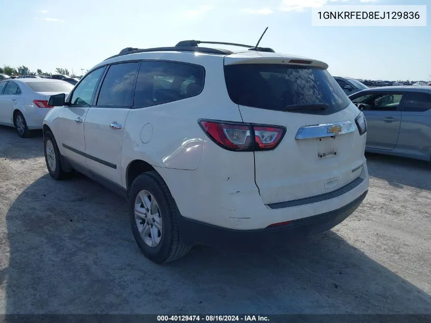 2014 Chevrolet Traverse Ls VIN: 1GNKRFED8EJ129836 Lot: 40129474