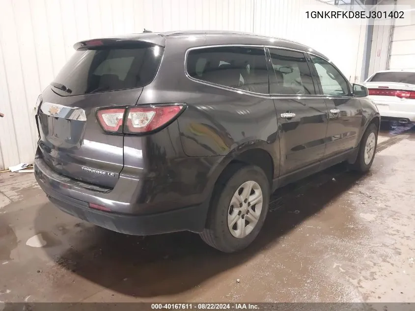 1GNKRFKD8EJ301402 2014 Chevrolet Traverse Ls