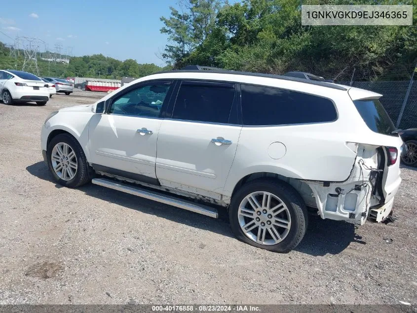 2014 Chevrolet Traverse 1Lt VIN: 1GNKVGKD9EJ346365 Lot: 40176858