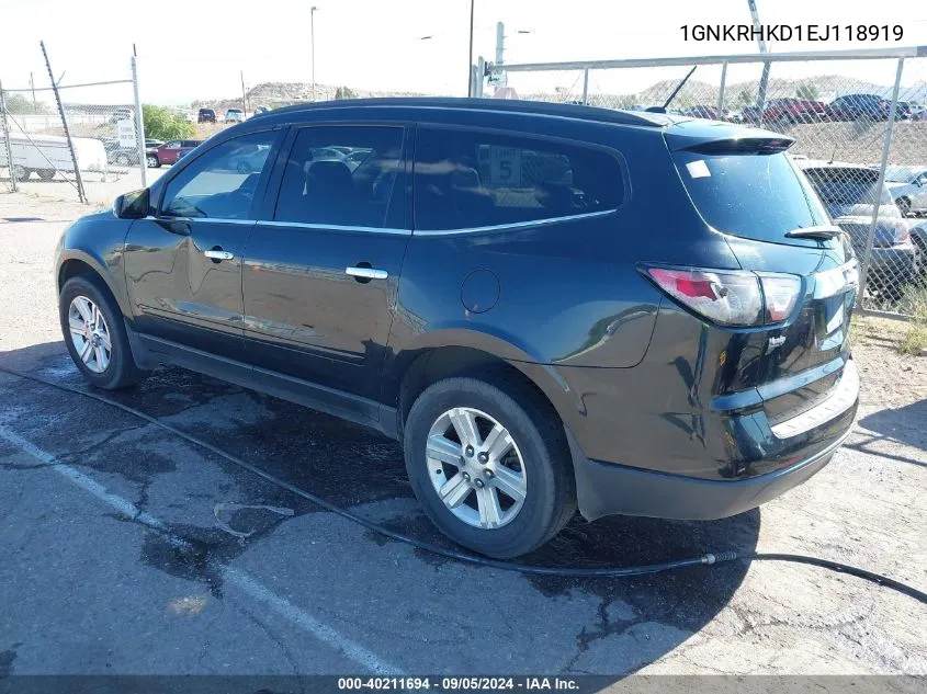 2014 Chevrolet Traverse 2Lt VIN: 1GNKRHKD1EJ118919 Lot: 40211694