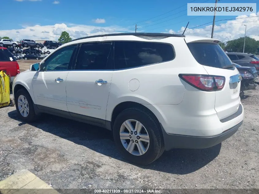 2014 Chevrolet Traverse 1Lt VIN: 1GNKRGKD1EJ342976 Lot: 40211939