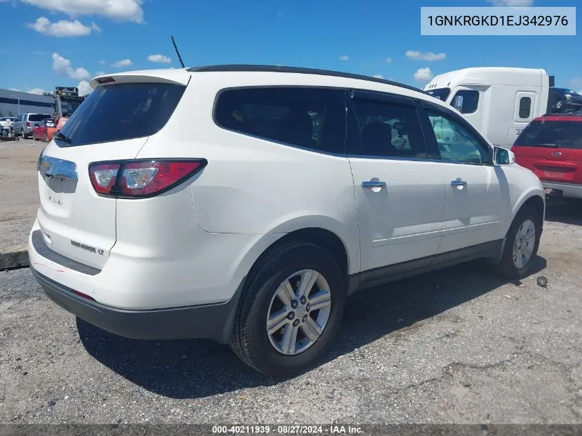 2014 Chevrolet Traverse 1Lt VIN: 1GNKRGKD1EJ342976 Lot: 40211939