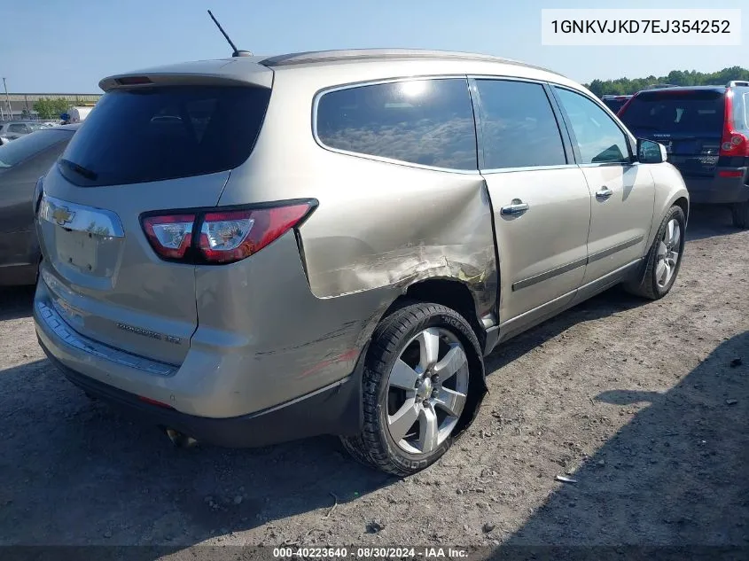 2014 Chevrolet Traverse Ltz VIN: 1GNKVJKD7EJ354252 Lot: 40223640