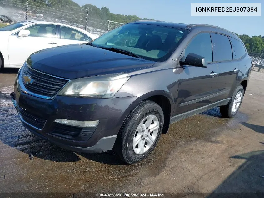 2014 Chevrolet Traverse Ls VIN: 1GNKRFED2EJ307384 Lot: 40223818