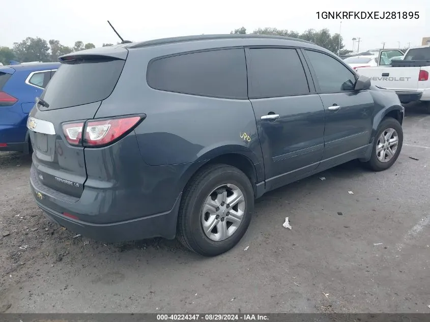 1GNKRFKDXEJ281895 2014 Chevrolet Traverse Ls