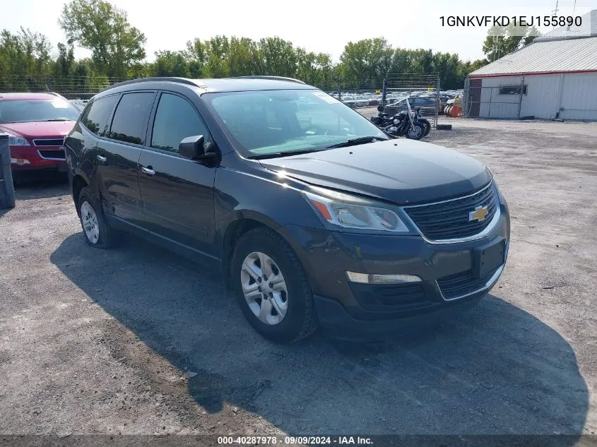 2014 Chevrolet Traverse Ls VIN: 1GNKVFKD1EJ155890 Lot: 40287978