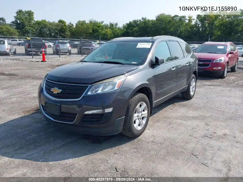 2014 Chevrolet Traverse Ls VIN: 1GNKVFKD1EJ155890 Lot: 40287978