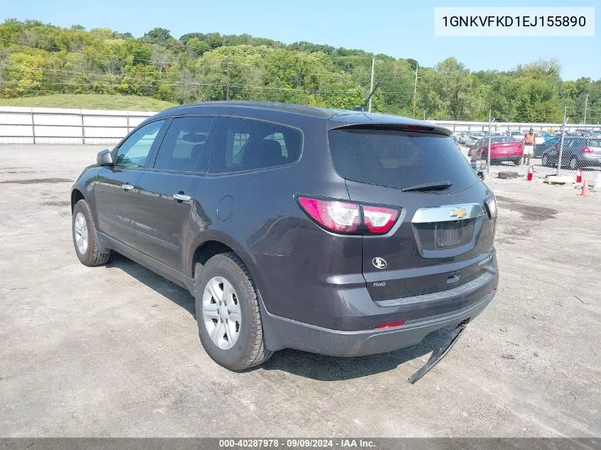 2014 Chevrolet Traverse Ls VIN: 1GNKVFKD1EJ155890 Lot: 40287978