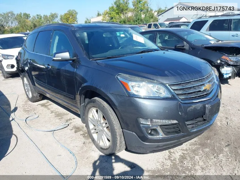 2014 Chevrolet Traverse Lt VIN: 1GNKRGKD8EJ175743 Lot: 40291589