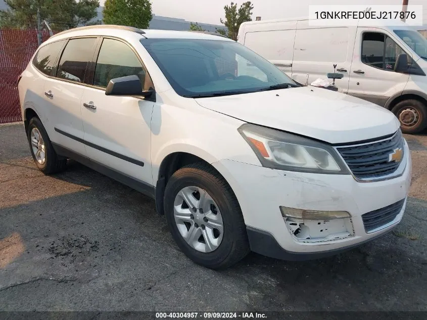 2014 Chevrolet Traverse Ls VIN: 1GNKRFED0EJ217876 Lot: 40304957