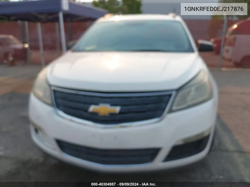 2014 Chevrolet Traverse Ls VIN: 1GNKRFED0EJ217876 Lot: 40304957