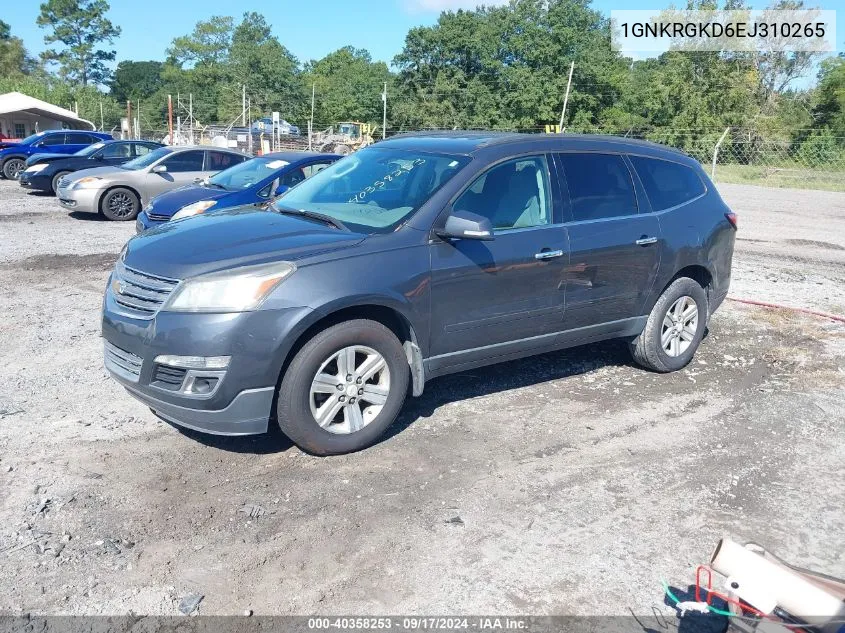 2014 Chevrolet Traverse 1Lt VIN: 1GNKRGKD6EJ310265 Lot: 40358253