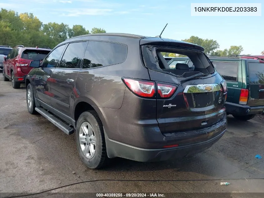 1GNKRFKD0EJ203383 2014 Chevrolet Traverse Ls