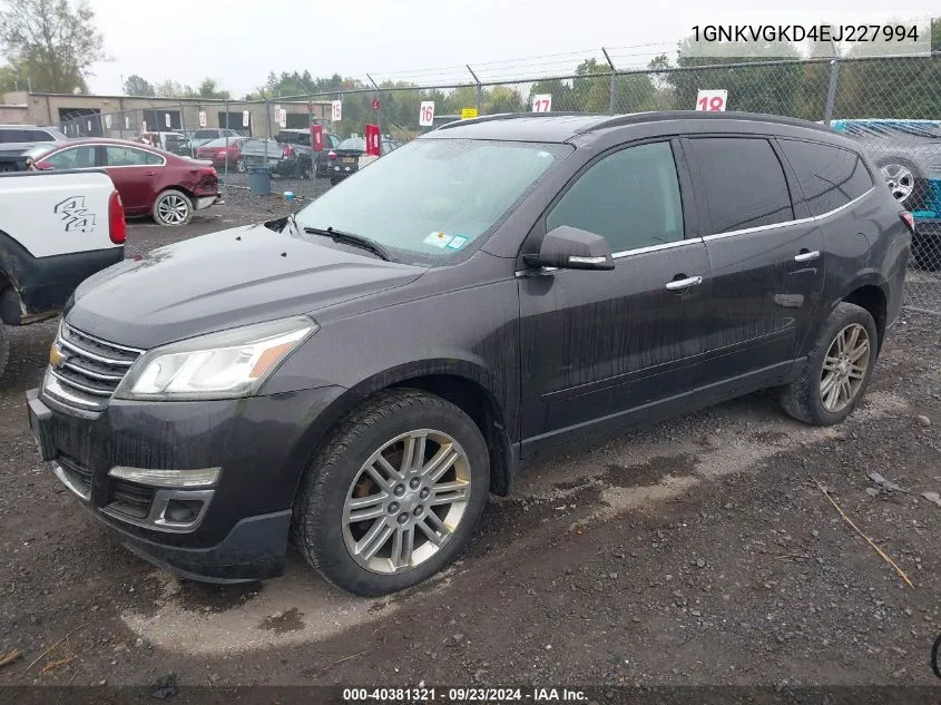 2014 Chevrolet Traverse Lt VIN: 1GNKVGKD4EJ227994 Lot: 40381321