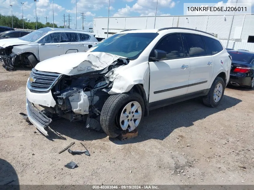 2014 Chevrolet Traverse Ls VIN: 1GNKRFED6EJ206011 Lot: 40383046