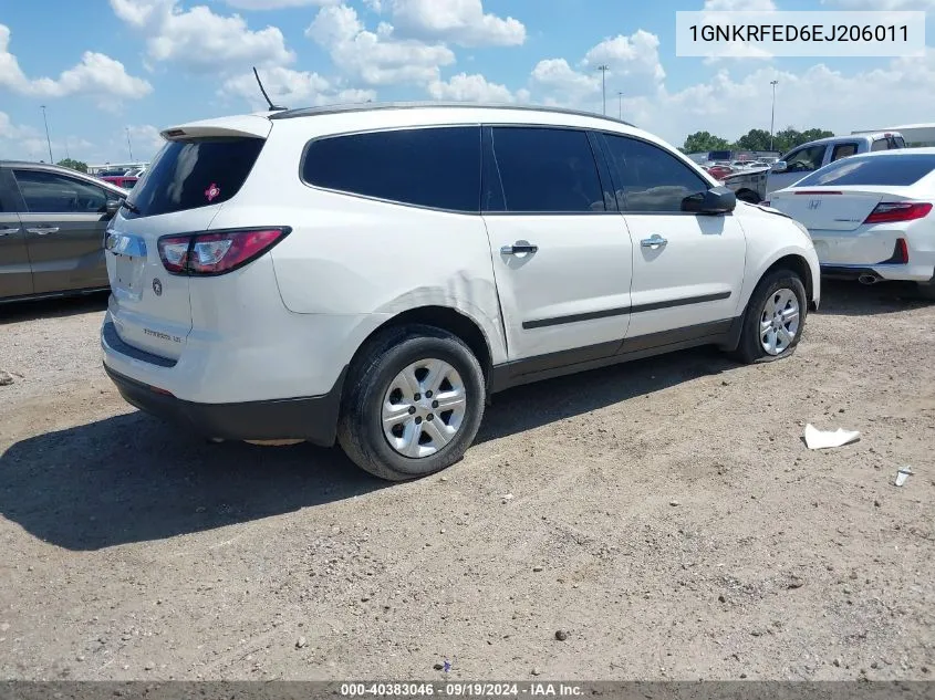 2014 Chevrolet Traverse Ls VIN: 1GNKRFED6EJ206011 Lot: 40383046