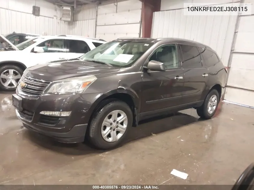 2014 Chevrolet Traverse Ls VIN: 1GNKRFED2EJ308115 Lot: 40385576