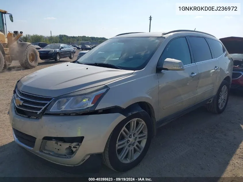 2014 Chevrolet Traverse 1Lt VIN: 1GNKRGKD0EJ236972 Lot: 40398623