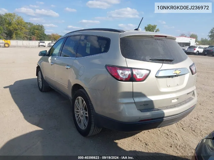 2014 Chevrolet Traverse 1Lt VIN: 1GNKRGKD0EJ236972 Lot: 40398623