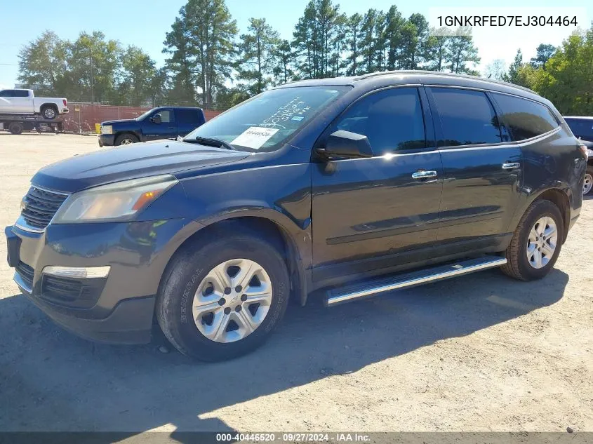 2014 Chevrolet Traverse Ls VIN: 1GNKRFED7EJ304464 Lot: 40446520