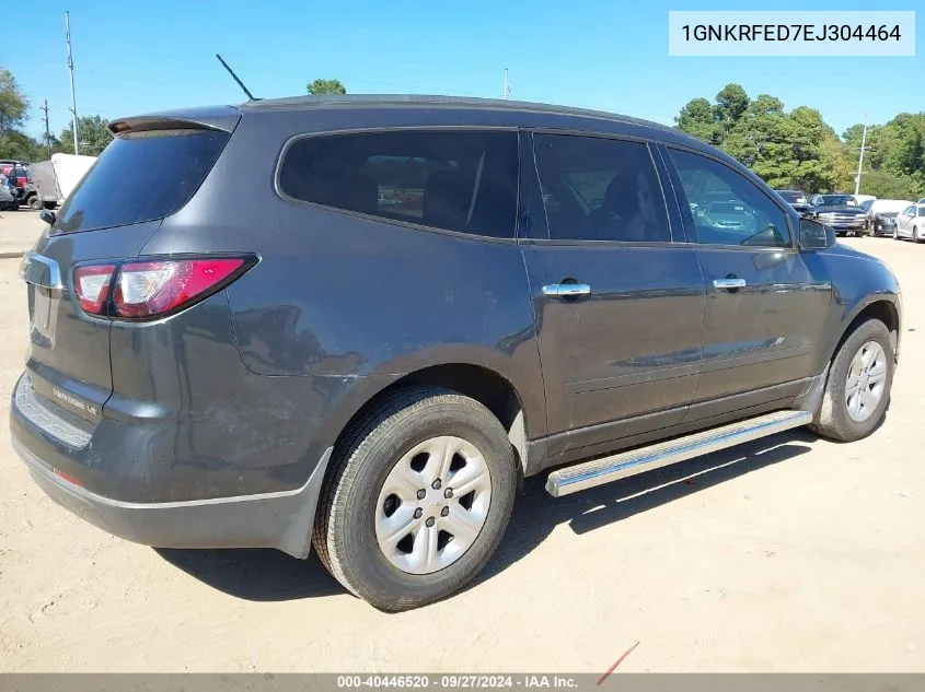 2014 Chevrolet Traverse Ls VIN: 1GNKRFED7EJ304464 Lot: 40446520