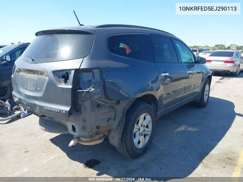 2014 Chevrolet Traverse Ls VIN: 1GNKRFED5EJ290113 Lot: 40450466